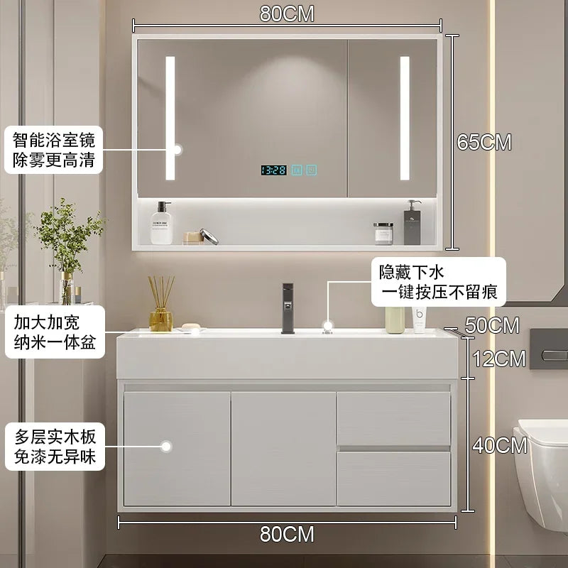 Makeup Luxury Bathroom Cabinet Rack Storage Mirror Vanity Bathroom Cabinet Shower Organizer Ergonomic Vestidores Hotel Furniture