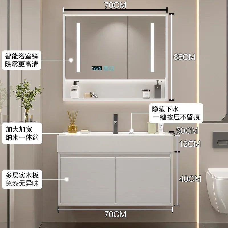 Makeup Luxury Bathroom Cabinet Rack Storage Mirror Vanity Bathroom Cabinet Shower Organizer Ergonomic Vestidores Hotel Furniture