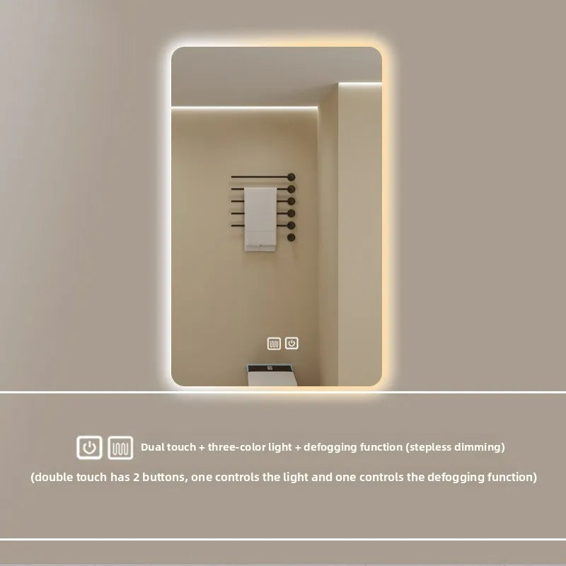 New Smart Mirror Wall Hanging LED High Definition Induction Anti-fog Bathroom Mirror Touch Screen 23.5 * 15.5 Inches Vanity