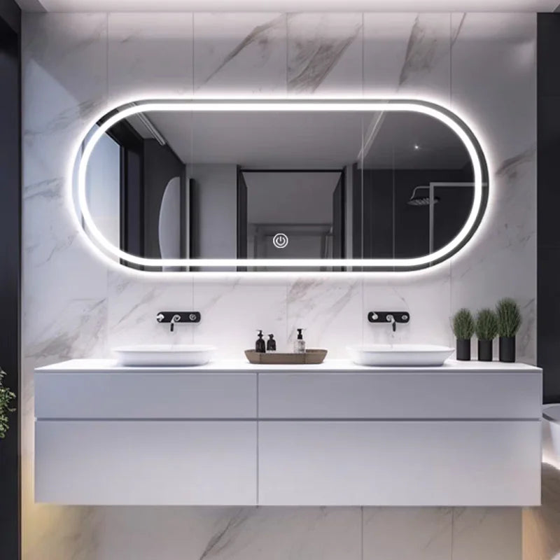 Room Decoration Oval Smart Bathroom Mirror Hotel Toilet Mirror LED Lighted Bathroom Mirror Wall Mounted Smart Decorative Mirrors