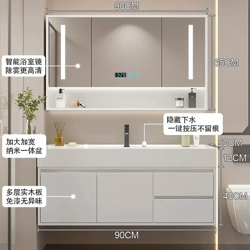 Makeup Luxury Bathroom Cabinet Rack Storage Mirror Vanity Bathroom Cabinet Shower Organizer Ergonomic Vestidores Hotel Furniture
