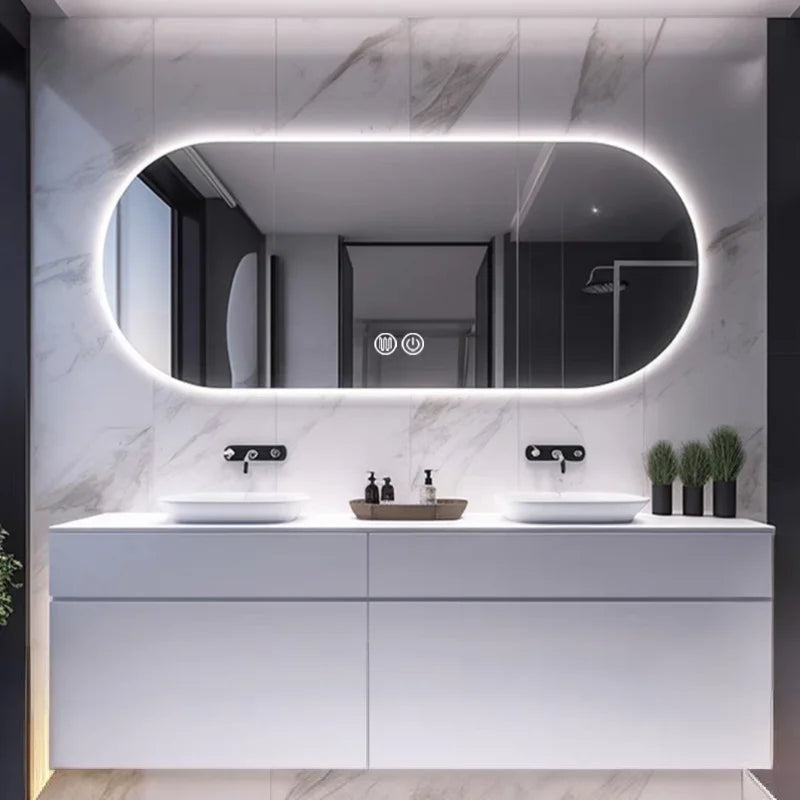 Room Decoration Oval Smart Bathroom Mirror Hotel Toilet Mirror LED Lighted Bathroom Mirror Wall Mounted Smart Decorative Mirrors