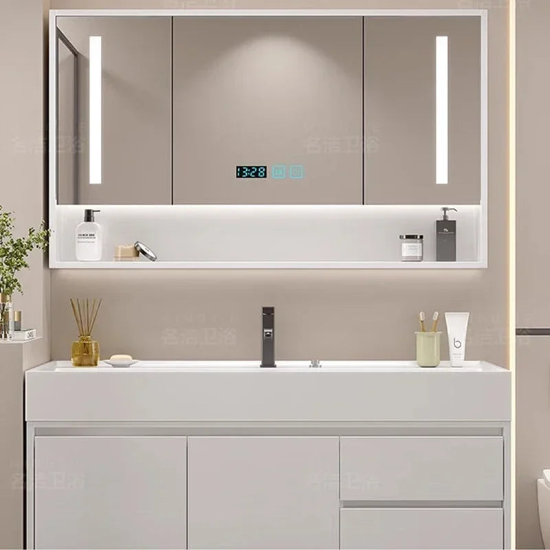 Makeup Luxury Bathroom Cabinet Rack Storage Mirror Vanity Bathroom Cabinet Shower Organizer Ergonomic Vestidores Hotel Furniture