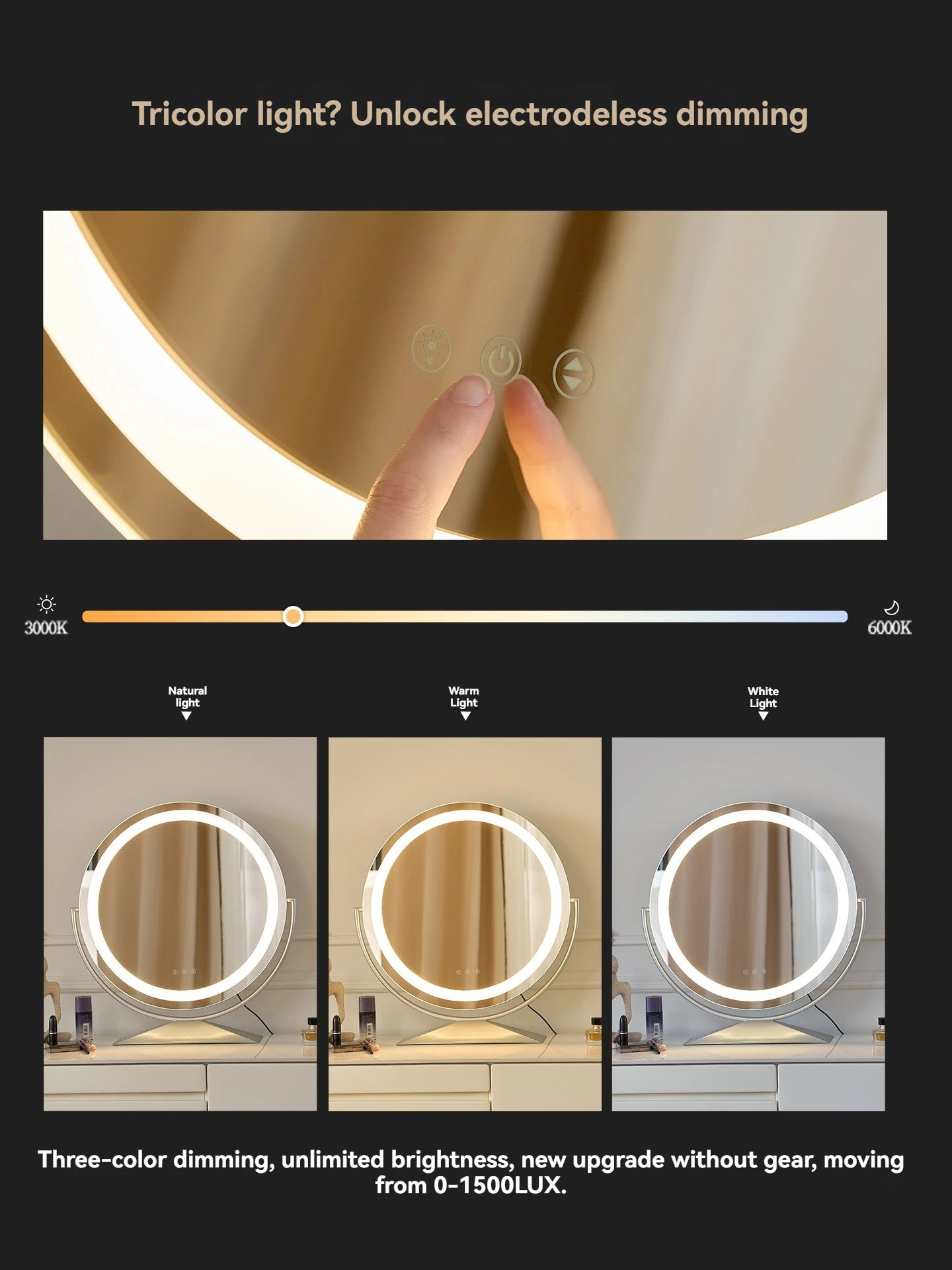 Beauty Mirror Smart Circle Internet Celebrity Bedroom Mirror Makeup Mirror Makeup Mirror Makeup Mirror Home Desktop