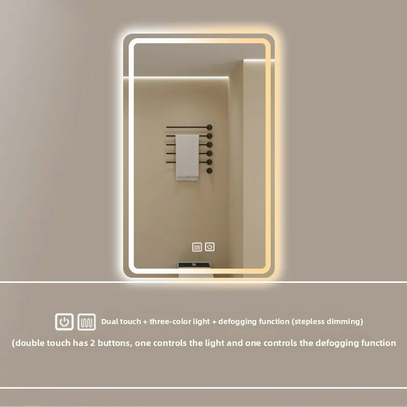 New Smart Mirror Wall Hanging LED High Definition Induction Anti-fog Bathroom Mirror Touch Screen 23.5 * 15.5 Inches Vanity