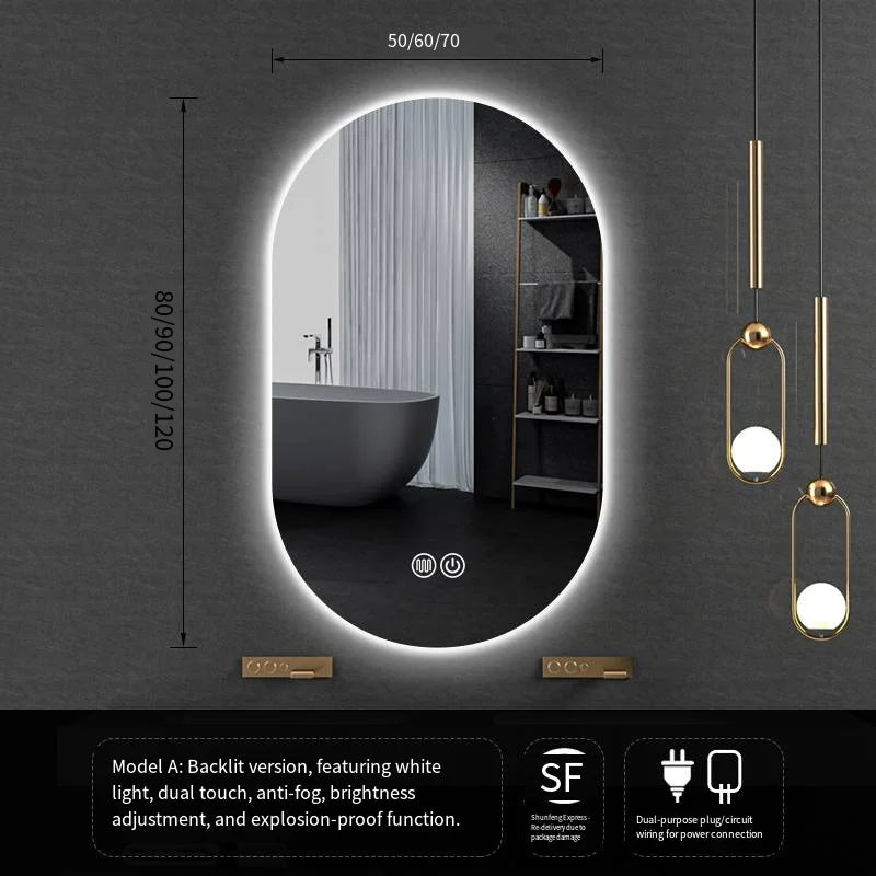 Lighted LED Bathroom Mirror,Wall Mounted Dimmable 3 Colors Makeup Mirror with Bright Back Lit - Smart Mirror Anti Fog with Touch