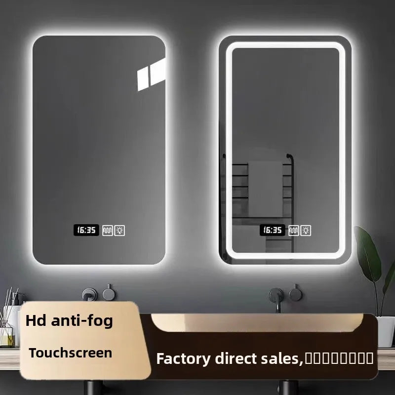 New Smart Mirror Wall Hanging LED High Definition Induction Anti-fog Bathroom Mirror Touch Screen 23.5 * 15.5 Inches Vanity