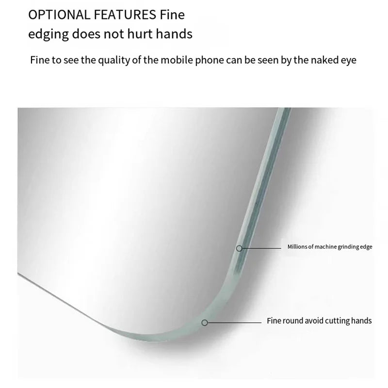 Square Smart Hotel Bedroom Defogging Decorative Mirror LED Bathroom Mirror 3 Color Adjustable Backlight，Customizable size