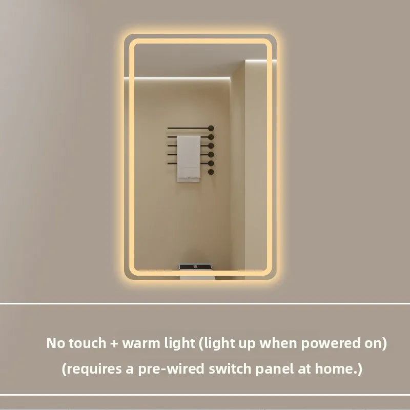 New Smart Mirror Wall Hanging LED High Definition Induction Anti-fog Bathroom Mirror Touch Screen 23.5 * 15.5 Inches Vanity