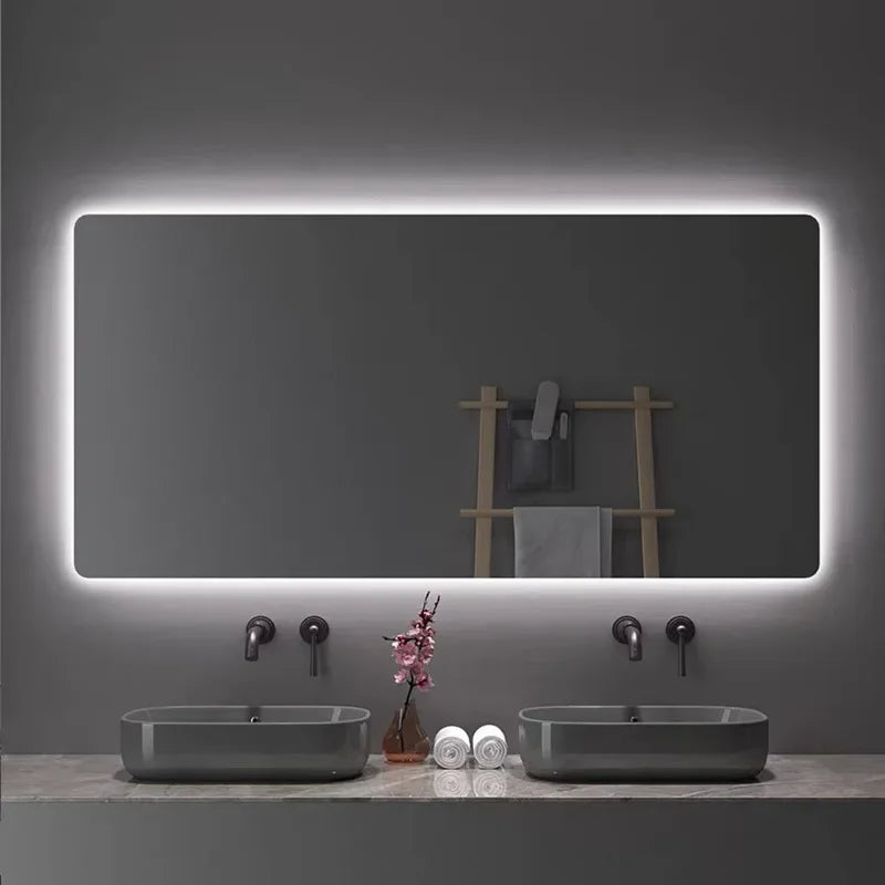 Multifunctional Square Smart Mirror Bathroom Defogging Bathroom Mirror Wall-mounted Cosmetic Mirror with Lamp Smart Mirror