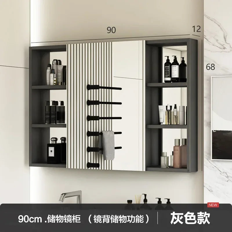 Bathroom Light LED Mirror Cabinets Vanity Aluminum Frameless Cabinet Makeup Smart Mirrors Adjustable Dimming Vanity Wash Mirror