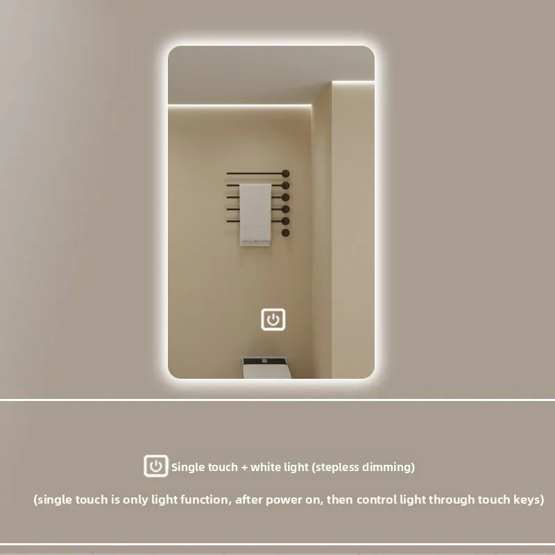 New Smart Mirror Wall Hanging LED High Definition Induction Anti-fog Bathroom Mirror Touch Screen 23.5 * 15.5 Inches Vanity