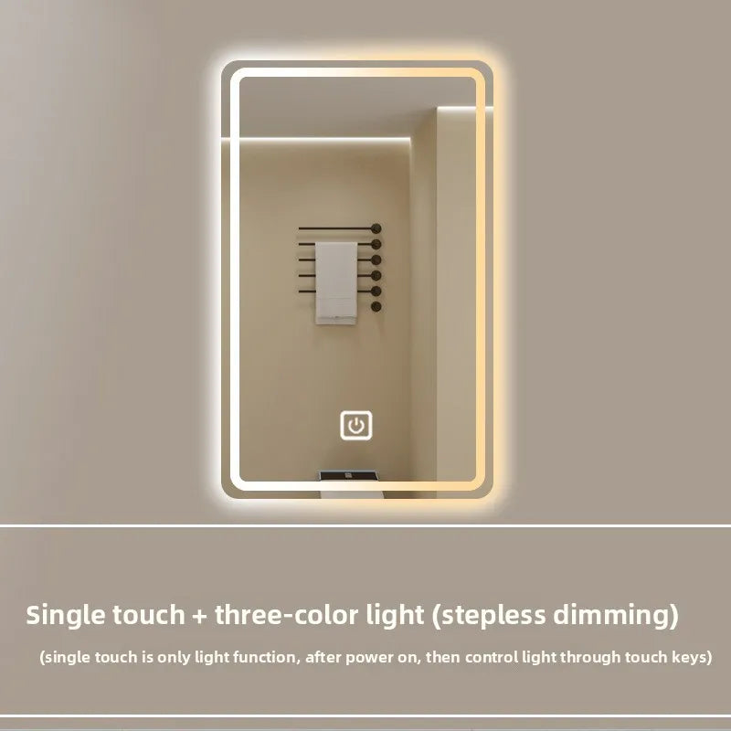 New Smart Mirror Wall Hanging LED High Definition Induction Anti-fog Bathroom Mirror Touch Screen 23.5 * 15.5 Inches Vanity