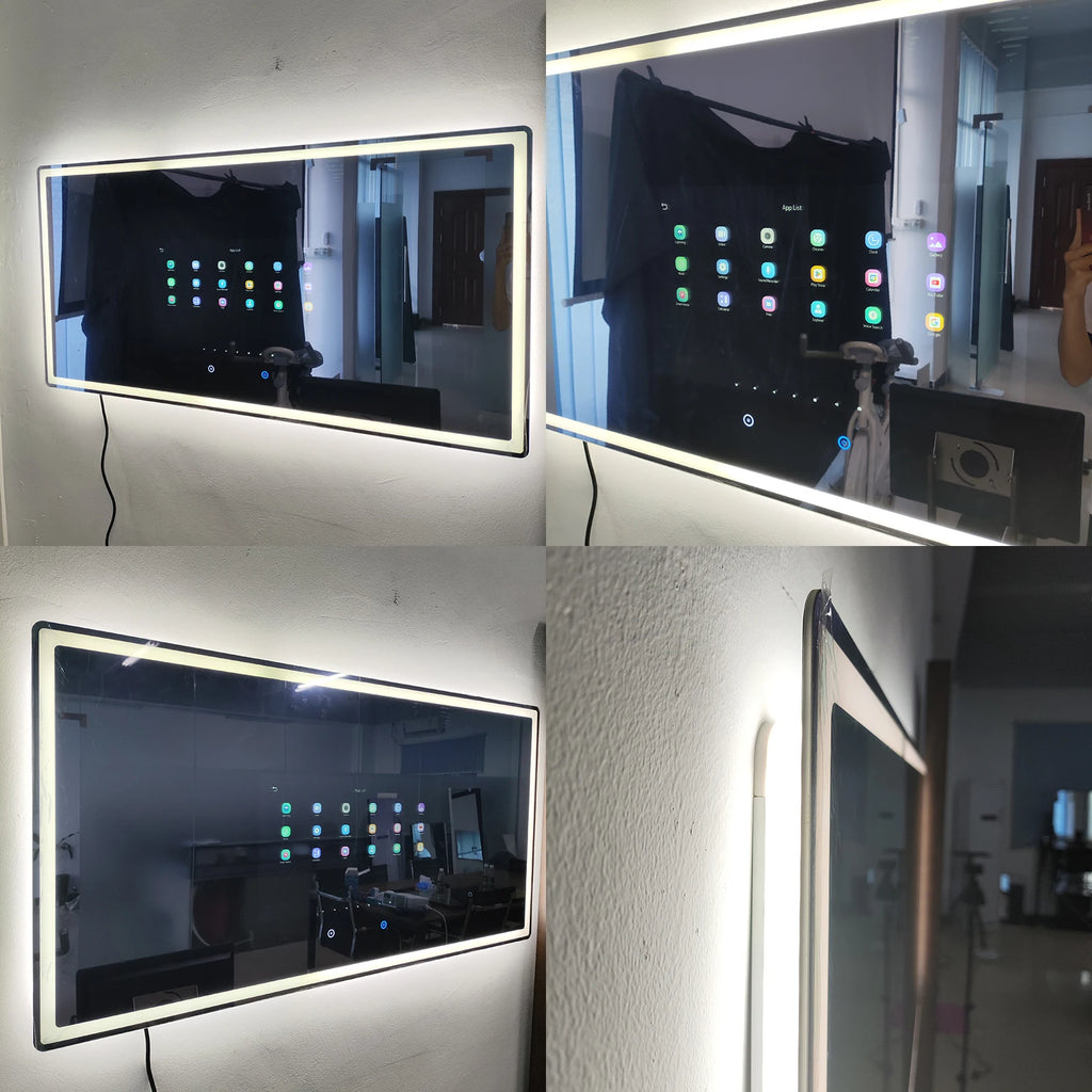 Smart Mirror for Hotel & Home Touch Screen Android TV with WIFI Apps Backlit Light for Bedroom & Living Room Use
