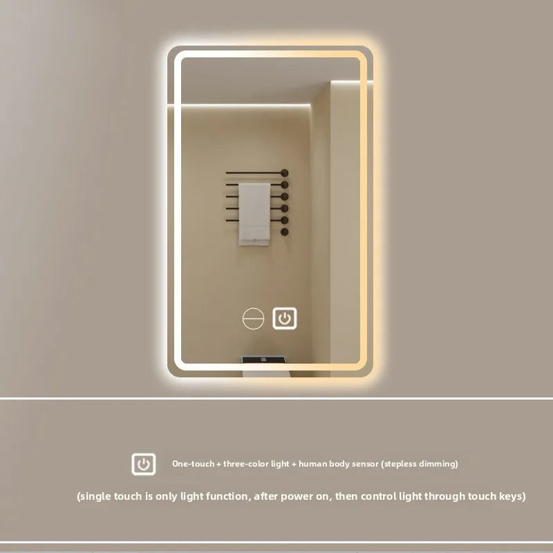 New Smart Mirror Wall Hanging LED High Definition Induction Anti-fog Bathroom Mirror Touch Screen 23.5 * 15.5 Inches Vanity