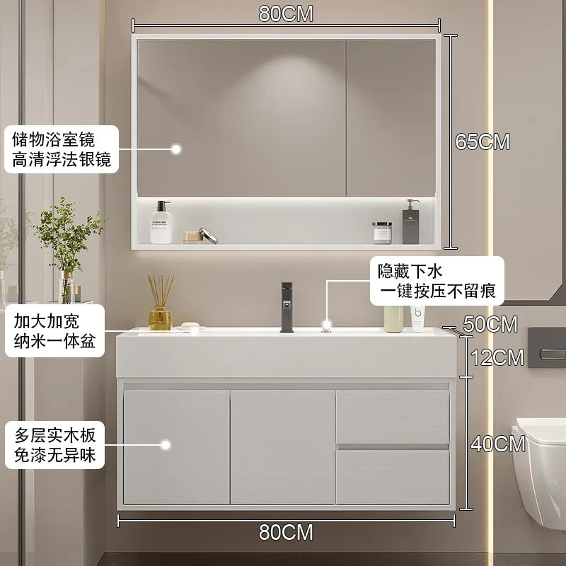 Makeup Luxury Bathroom Cabinet Rack Storage Mirror Vanity Bathroom Cabinet Shower Organizer Ergonomic Vestidores Hotel Furniture