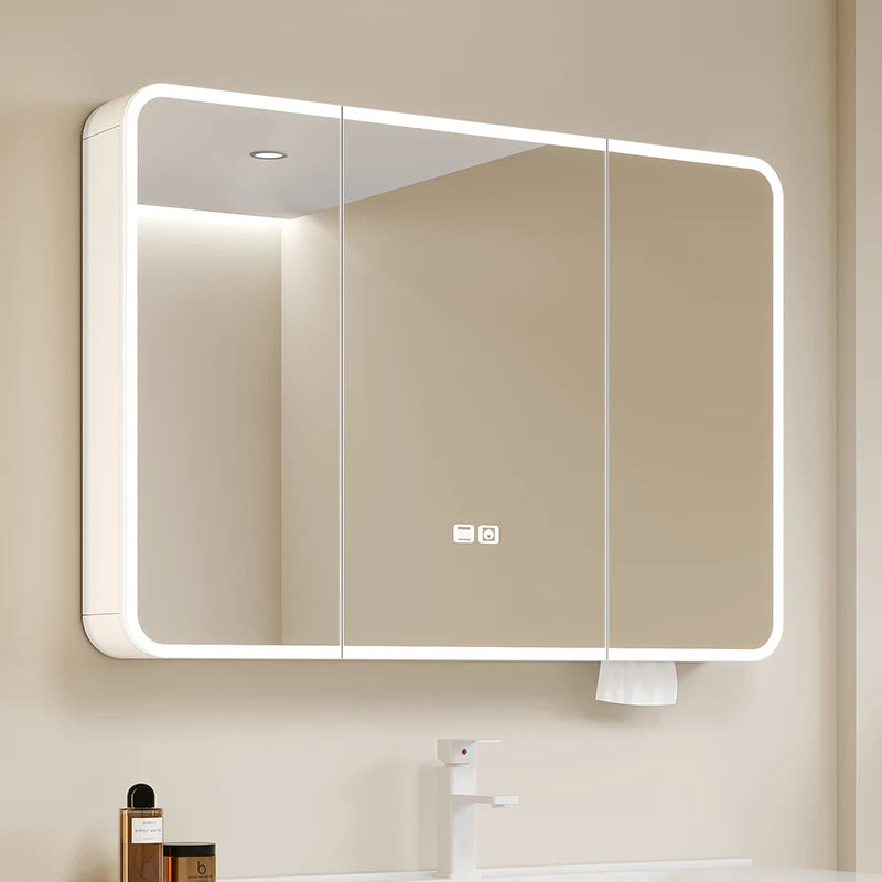 Luxury Mirror Bathroom Cabinet Organizer Storage Partitions Medicine Cupboard Disinfecting Space Saver Gabinete Home Furniture