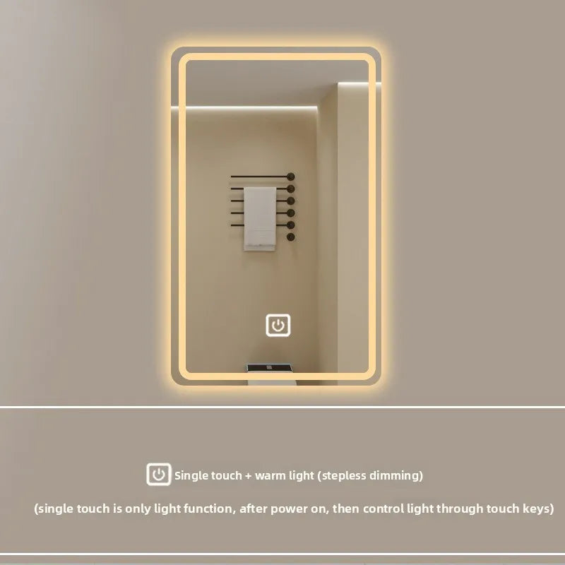 New Smart Mirror Wall Hanging LED High Definition Induction Anti-fog Bathroom Mirror Touch Screen 23.5 * 15.5 Inches Vanity