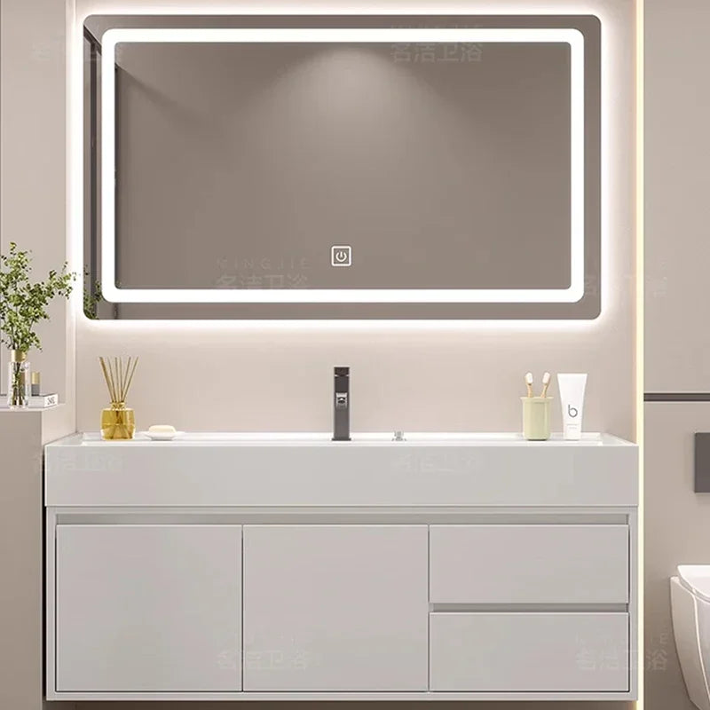 Makeup Luxury Bathroom Cabinet Rack Storage Mirror Vanity Bathroom Cabinet Shower Organizer Ergonomic Vestidores Hotel Furniture