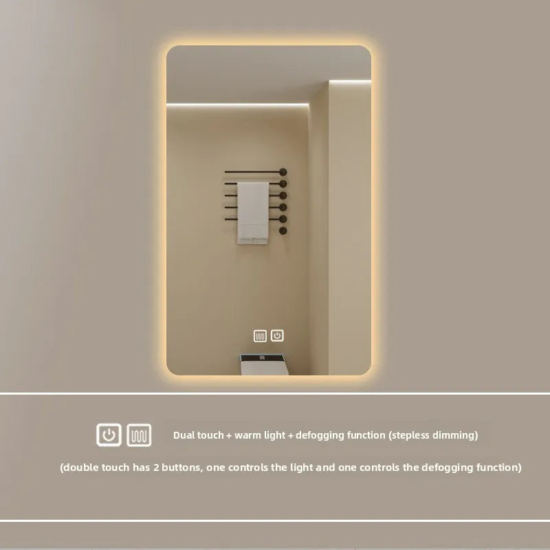 New Smart Mirror Wall Hanging LED High Definition Induction Anti-fog Bathroom Mirror Touch Screen 23.5 * 15.5 Inches Vanity