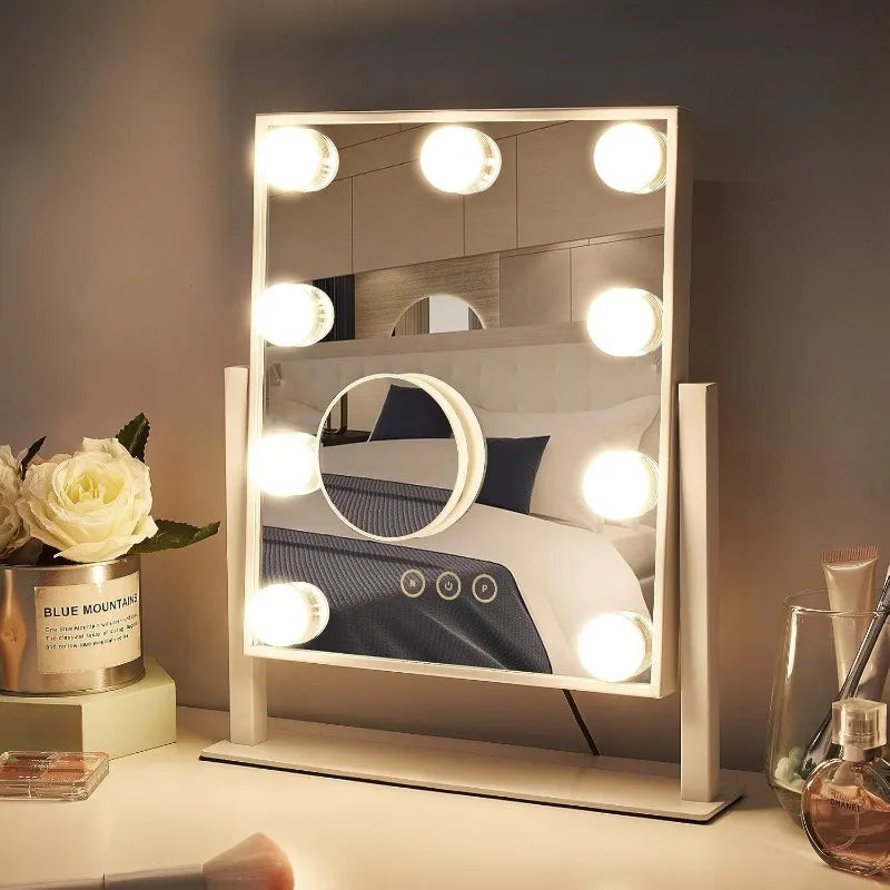 Smart Makeup Mirrors Adjustable Desktop Fill Light Led Mirrors with Magnetic Attraction Magnifying Glass Bedroom Decorations