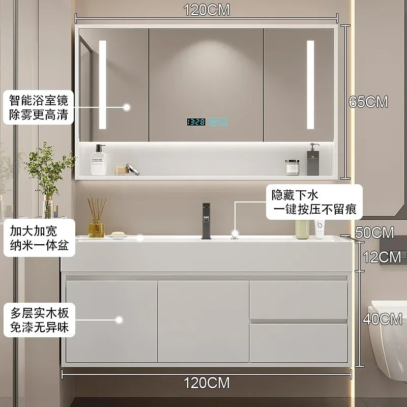 Makeup Luxury Bathroom Cabinet Rack Storage Mirror Vanity Bathroom Cabinet Shower Organizer Ergonomic Vestidores Hotel Furniture