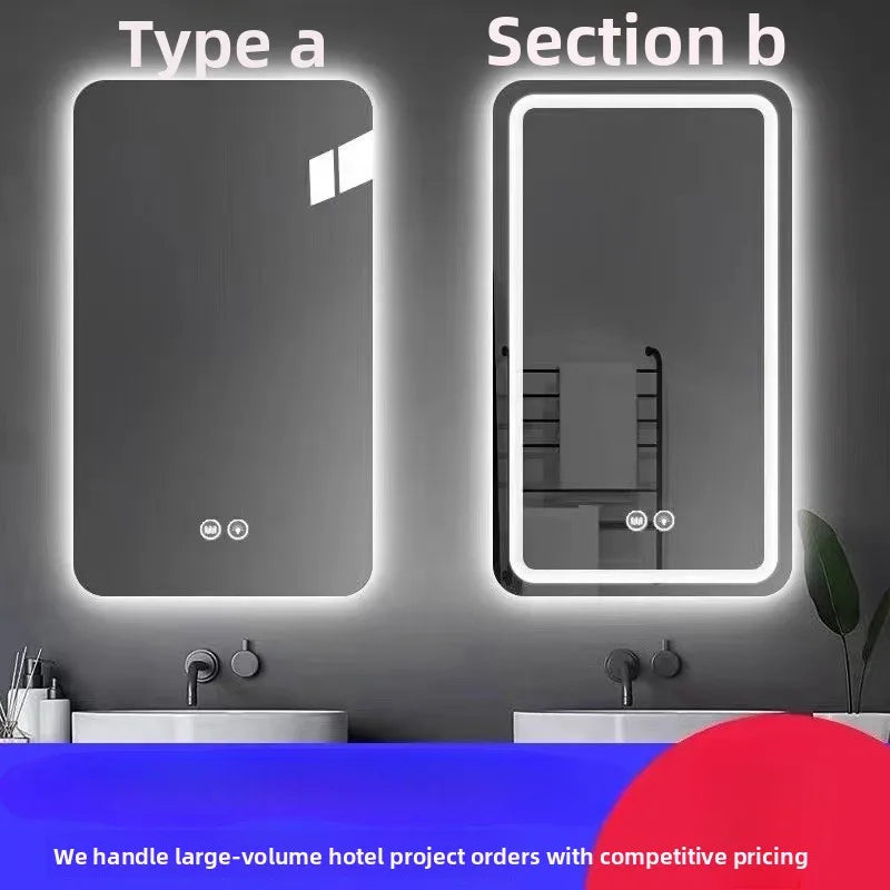 New Smart Mirror Wall Hanging LED High Definition Induction Anti-fog Bathroom Mirror Touch Screen 23.5 * 15.5 Inches Vanity