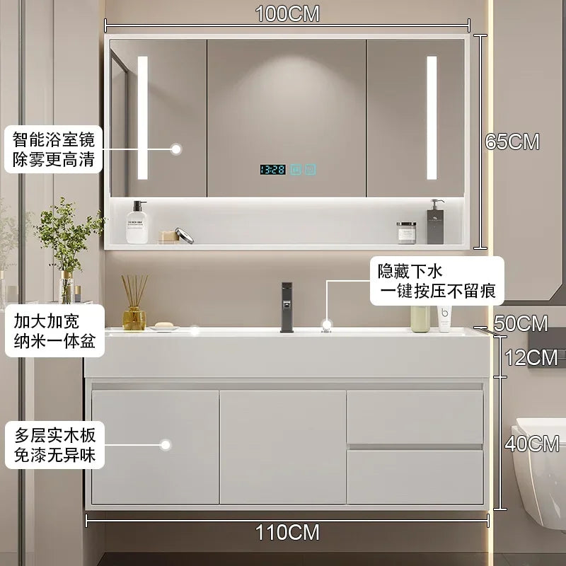 Makeup Luxury Bathroom Cabinet Rack Storage Mirror Vanity Bathroom Cabinet Shower Organizer Ergonomic Vestidores Hotel Furniture