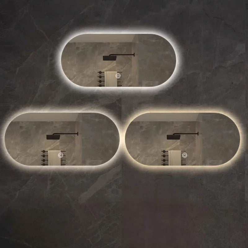 Room Decoration Oval Smart Bathroom Mirror Hotel Toilet Mirror LED Lighted Bathroom Mirror Wall Mounted Smart Decorative Mirrors