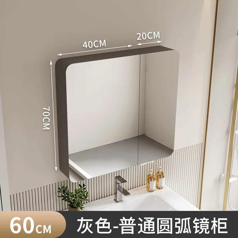 Luxury Mirror Bathroom Cabinet Organizer Storage Partitions Medicine Cupboard Disinfecting Space Saver Gabinete Home Furniture