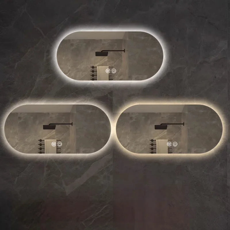 Room Decoration Oval Smart Bathroom Mirror Hotel Toilet Mirror LED Lighted Bathroom Mirror Wall Mounted Smart Decorative Mirrors