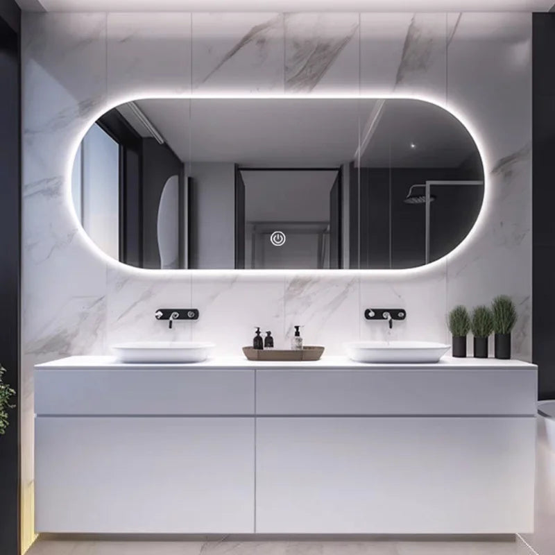 Room Decoration Oval Smart Bathroom Mirror Hotel Toilet Mirror LED Lighted Bathroom Mirror Wall Mounted Smart Decorative Mirrors