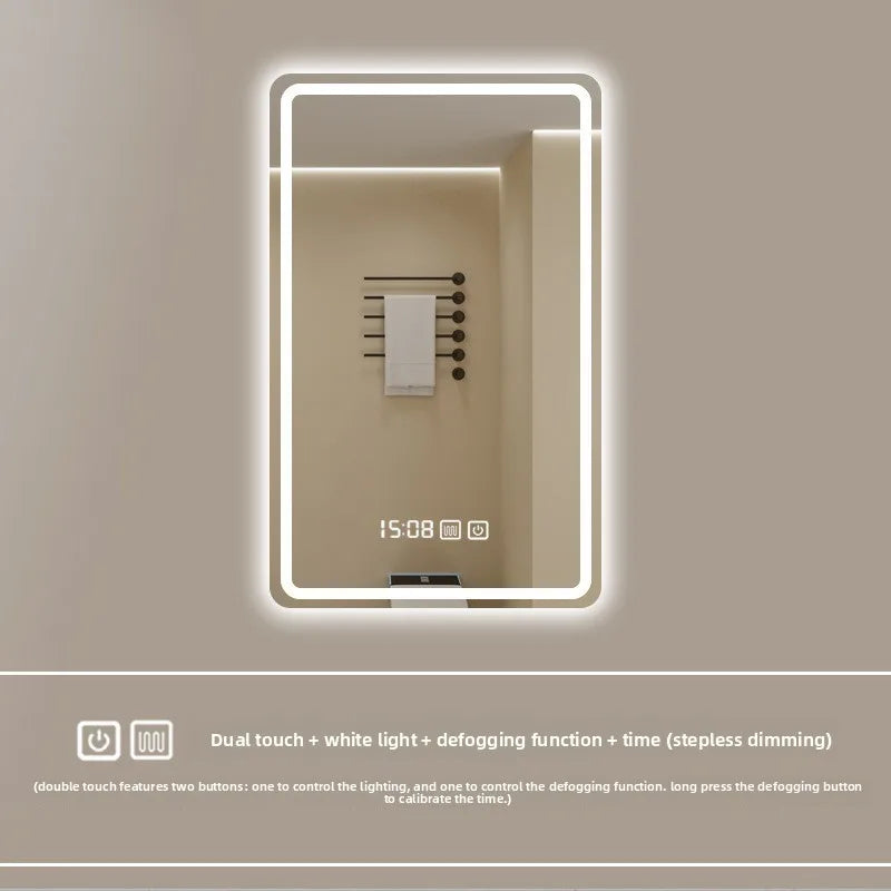 New Smart Mirror Wall Hanging LED High Definition Induction Anti-fog Bathroom Mirror Touch Screen 23.5 * 15.5 Inches Vanity