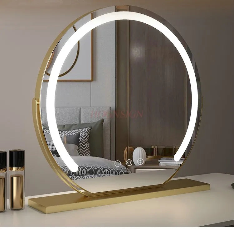 LED makeup mirror with lamp desktop intelligent dressing mirror high-end beauty salon master bedroom large mirror