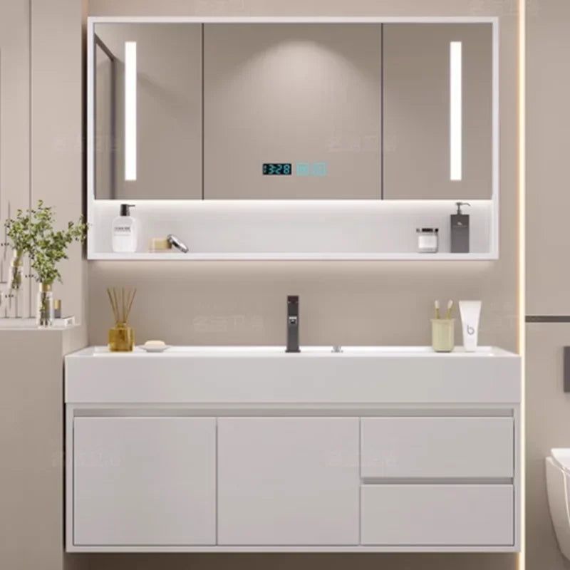 Makeup Luxury Bathroom Cabinet Rack Storage Mirror Vanity Bathroom Cabinet Shower Organizer Ergonomic Vestidores Hotel Furniture