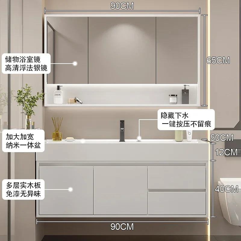 Makeup Luxury Bathroom Cabinet Rack Storage Mirror Vanity Bathroom Cabinet Shower Organizer Ergonomic Vestidores Hotel Furniture