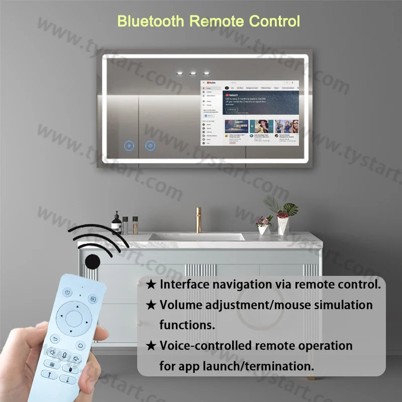 Hotel Bathroom Full Function Smart Android Tv Mirror Bath Gym Smart Led Bathroom Mirror with Touch Screen Magic Smart Mirror