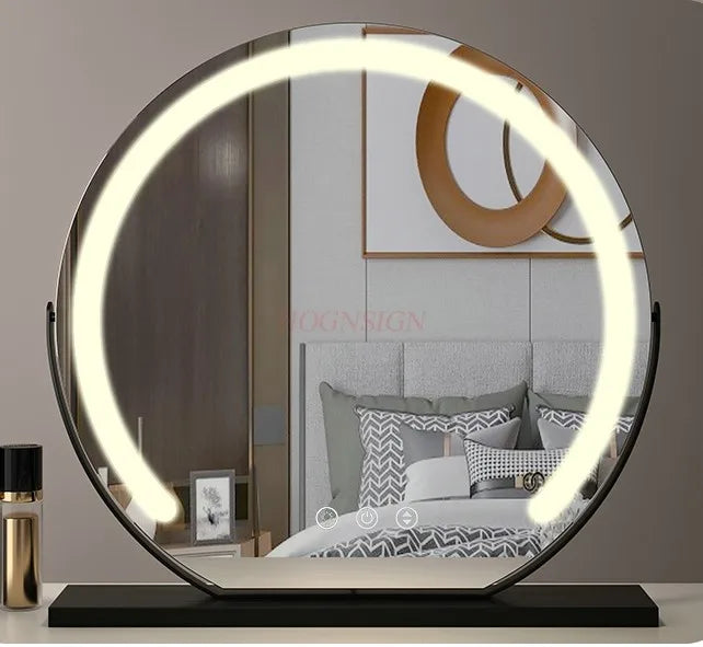 LED makeup mirror with lamp desktop intelligent dressing mirror high-end beauty salon master bedroom large mirror