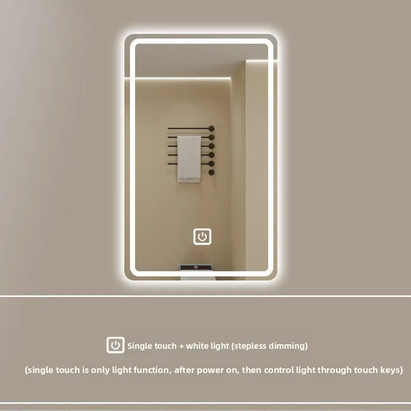 New Smart Mirror Wall Hanging LED High Definition Induction Anti-fog Bathroom Mirror Touch Screen 23.5 * 15.5 Inches Vanity