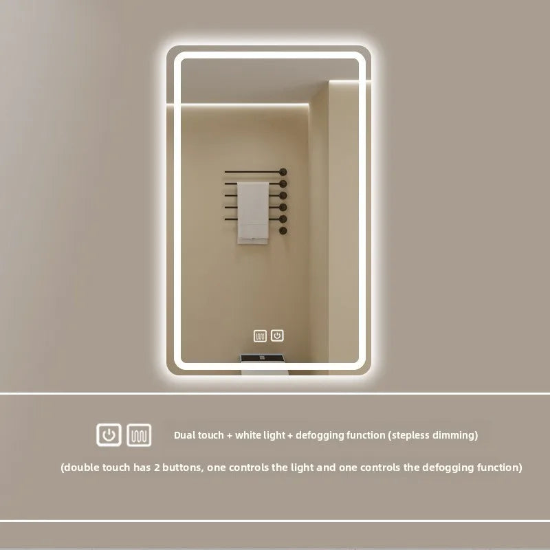 New Smart Mirror Wall Hanging LED High Definition Induction Anti-fog Bathroom Mirror Touch Screen 23.5 * 15.5 Inches Vanity