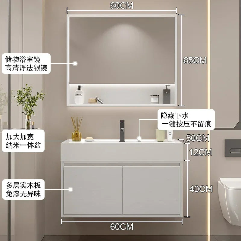 Makeup Luxury Bathroom Cabinet Rack Storage Mirror Vanity Bathroom Cabinet Shower Organizer Ergonomic Vestidores Hotel Furniture