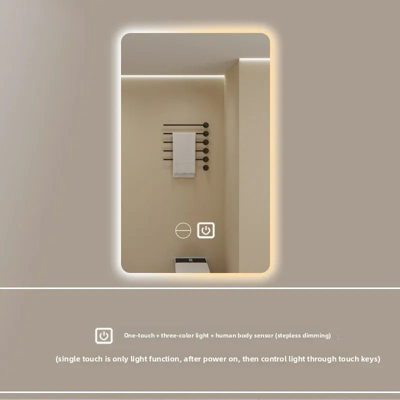 New Smart Mirror Wall Hanging LED High Definition Induction Anti-fog Bathroom Mirror Touch Screen 23.5 * 15.5 Inches Vanity