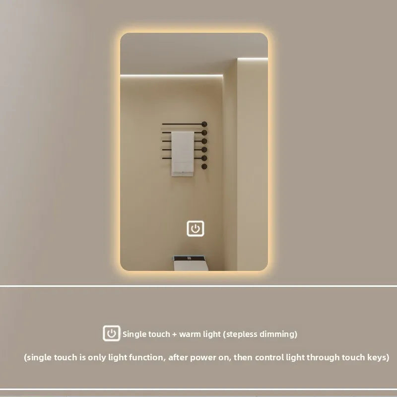 New Smart Mirror Wall Hanging LED High Definition Induction Anti-fog Bathroom Mirror Touch Screen 23.5 * 15.5 Inches Vanity